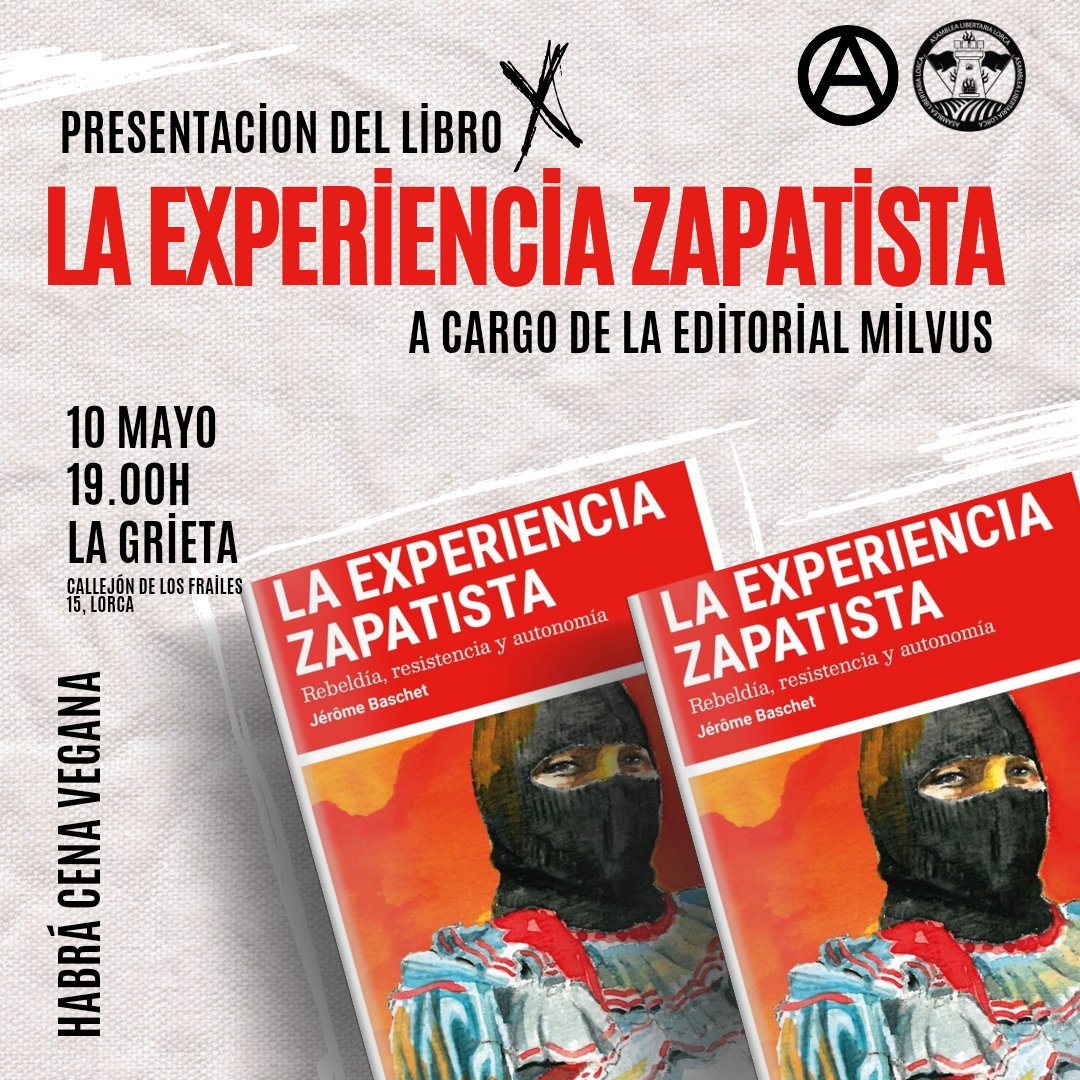 Hoy a las 19:00 estaremos por Lorca, invitados por la <a href="/lorcalibertaria/">Asamblea Libertaria de Lorca</a>  

Ensanchar la Grieta
Descubrir un horizonte de emancipación
Arañar y  patear el Muro del Capital
Para que caiga para siempre

Os esperamos