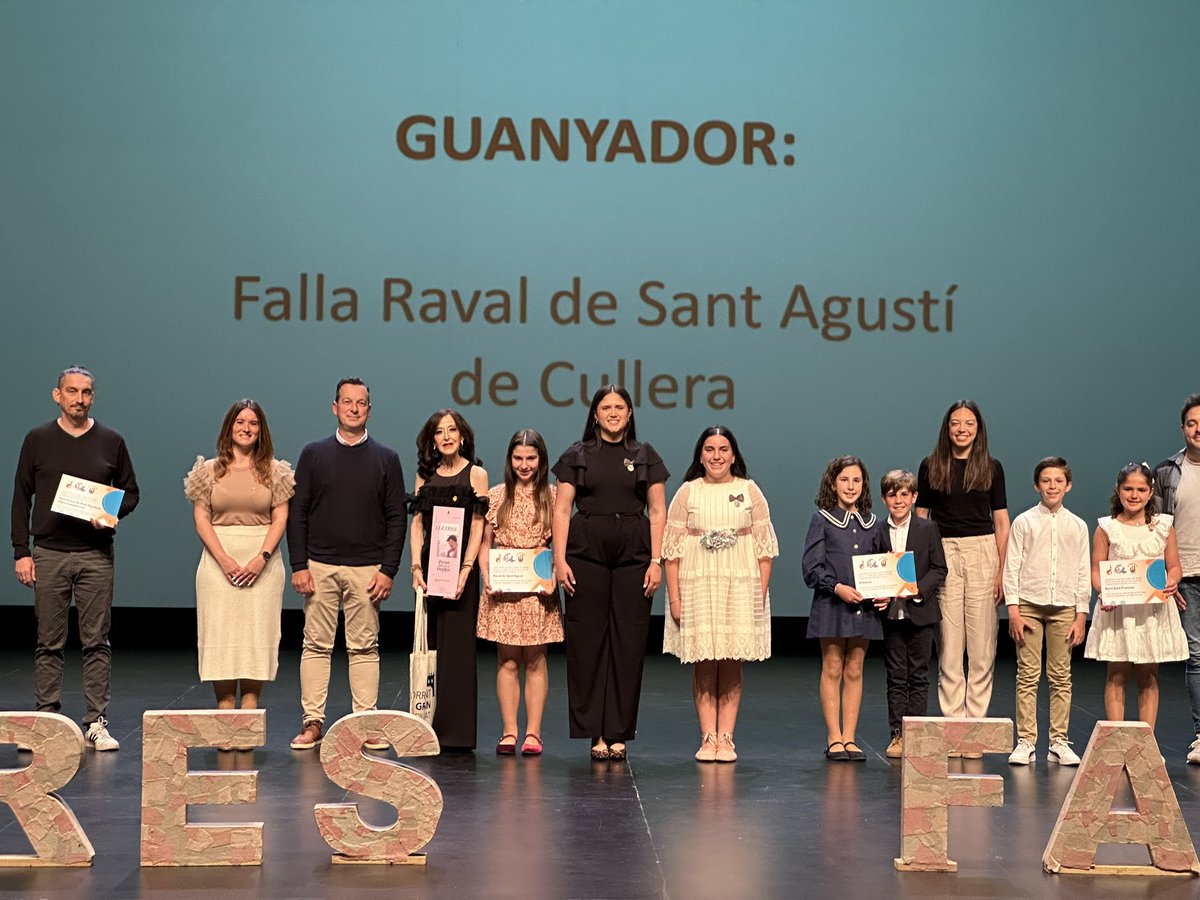JLF Xàtiva (@jlfxativa) on Twitter photo 🔥 Ahir va tindre lloc a Torrent la FESTA DE LES LLETRES FALLERES.
🏆Climent Mata Autonòmic
🥇 <a href="/FallaROIS/">Falla ROISdeCORELLA</a>
🏆Climent Mata Local
<a href="/Acf_Ferroviaria/">Falla Ferroviaria</a>
🏆Ortifus Portada
🥇<a href="/FallaTioPep/">Falla Tio Pep</a>
🏆Ortifus Coherència
🥇<a href="/FallaRaval_C/">Falla Raval S.Agustí</a>
👏🏼Enhorabona!
#plf25 🔥 Ahir va tindre lloc a Torrent la FESTA DE LES LLETRES FALLERES.
🏆Climent Mata Autonòmic
🥇 <a href="/FallaROIS/">Falla ROISdeCORELLA</a>
🏆Climent Mata Local
<a href="/Acf_Ferroviaria/">Falla Ferroviaria</a>
🏆Ortifus Portada
🥇<a href="/FallaTioPep/">Falla Tio Pep</a>
🏆Ortifus Coherència
🥇<a href="/FallaRaval_C/">Falla Raval S.Agustí</a>
👏🏼Enhorabona!
#plf25
