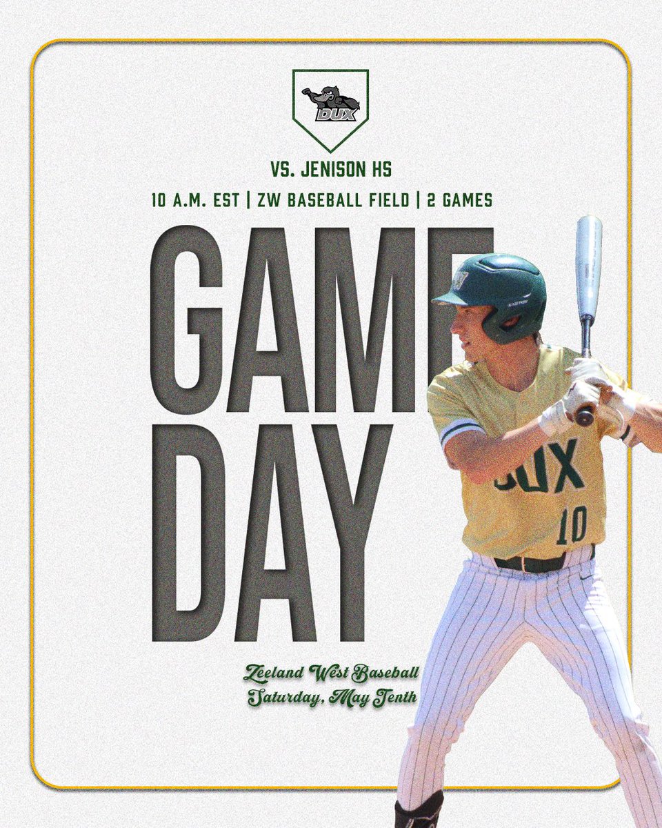 ‼️ GAMEDAY ‼️

Dux hosting Jenison today for a non conference double header. First pitch at 10am! #GoDux #FAST