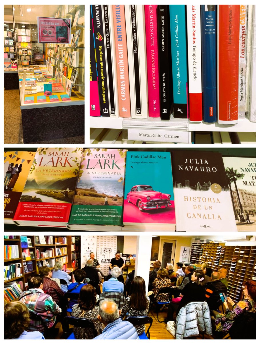 { 🅰️ℓbєяτσ } 🪬 (@domingoalbmtnez) on Twitter photo Normal que esté deseando volver a #Logroño con lo bien que me tratan: en <a href="/LibreriaCerezo/">Libreria Cerezo</a> en el escaparate y sala llena, y en <a href="/casadellibro/">Casa del Libro</a> en mejor compañía no podía estar: con Carmen Marín Gaite y Luis Martín-Santos 😊
Por cierto, pedid las chapas y marcapáginas del Cadillac 🏅 Normal que esté deseando volver a #Logroño con lo bien que me tratan: en <a href="/LibreriaCerezo/">Libreria Cerezo</a> en el escaparate y sala llena, y en <a href="/casadellibro/">Casa del Libro</a> en mejor compañía no podía estar: con Carmen Marín Gaite y Luis Martín-Santos 😊
Por cierto, pedid las chapas y marcapáginas del Cadillac 🏅