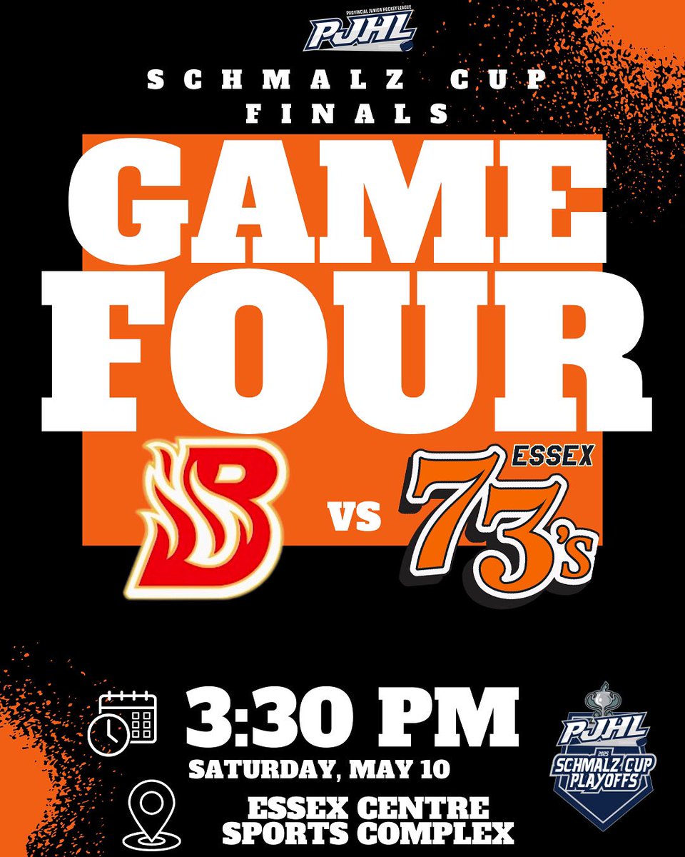 The 73’s are at home today staring down the Barons commanding 3-0 series lead, as Essex is ready to give it their all, one game at a time. Puck drop 3:30pm. Box office opens 2pm. PACK THE RINK 73’S FANS! Let’s show the boys how much we support them. #webleedorange #73srevengetour