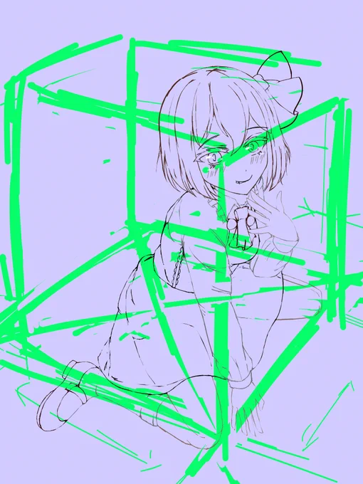今回は一応パースも考えるために四角を描いてみた