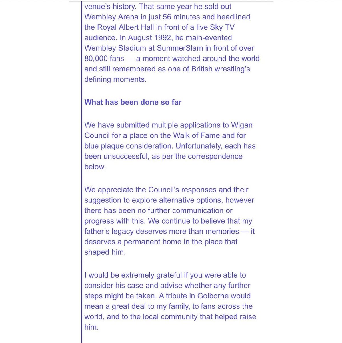 _daveyboysmith's tweet image. Following on from the recent media coverage,I have sent this email to MP Lisa Nandy today, to ask her to review our campaign. It would mean so much to me and my family, and to the people of Golborne and Wigan if we can make this dream a reality. @lisanandy @BBCNews @WiganCouncil