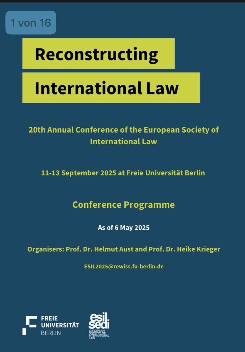 Join us in Berlin in September! As part of the Organizing Committee, I am so very proud of this programme and so grateful to everyone who contributes to those discussions (including separate IG programmes): esil2025.de/_files/ugd/bd3…