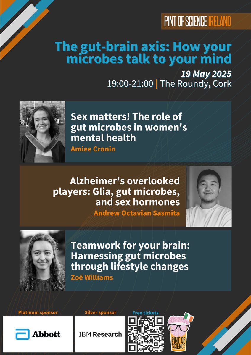 Valentine Turpin, PhD (@vturpin_) on Twitter photo š#Pint25 in #Cork
š§ šŗ š¦ The Gut-Brain Axis: How Your Microbes Talk to Your Mind
š
May 19th šThe Roundy
Interested in microbiome, women's health, lifestyle changes and Alzheimer's? FREE ticket here: pintofscience.ie/event/beautifuā¦
<a href="/pintofscienceIE/">Pint of Science IE</a> <a href="/Eoflat/">Elisabeth O'Flaherty</a> š#Pint25 in #Cork
š§ šŗ š¦ The Gut-Brain Axis: How Your Microbes Talk to Your Mind
š
May 19th šThe Roundy
Interested in microbiome, women's health, lifestyle changes and Alzheimer's? FREE ticket here: pintofscience.ie/event/beautifuā¦
<a href="/pintofscienceIE/">Pint of Science IE</a> <a href="/Eoflat/">Elisabeth O'Flaherty</a>