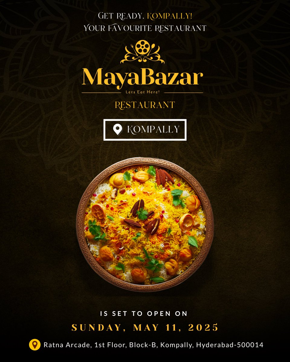Opening Tomorrow - See you soon!!!

@ Kompally 

#Mayabazar #restaurant #kompally