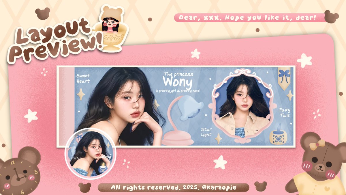 karaopie's tweet image. Help repost? Thank you🧸

halO__O! Kara membawa ready stock layout karina sama wonyoung yang bisa langsung di take, pricenya 15.OOO/ea  dan free retext. bisa langsung DM aku kalau mau take🤩🌷

#zonauang