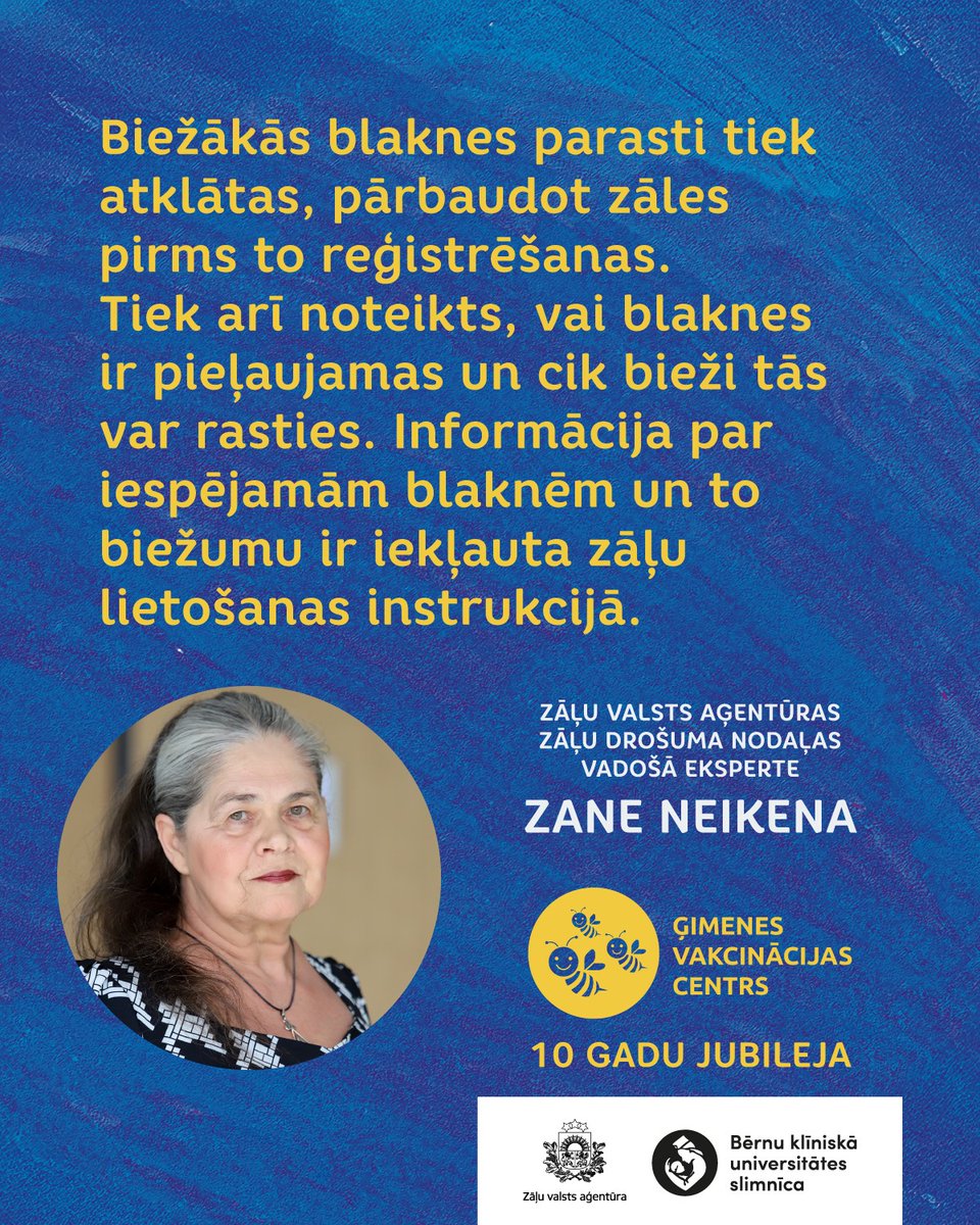 Vakcīnām tāpat kā visām zālēm ir blaknes. 

ℹ️Plašāka informācija 👉zva.gov.lv/lv/jaunumi-un-…