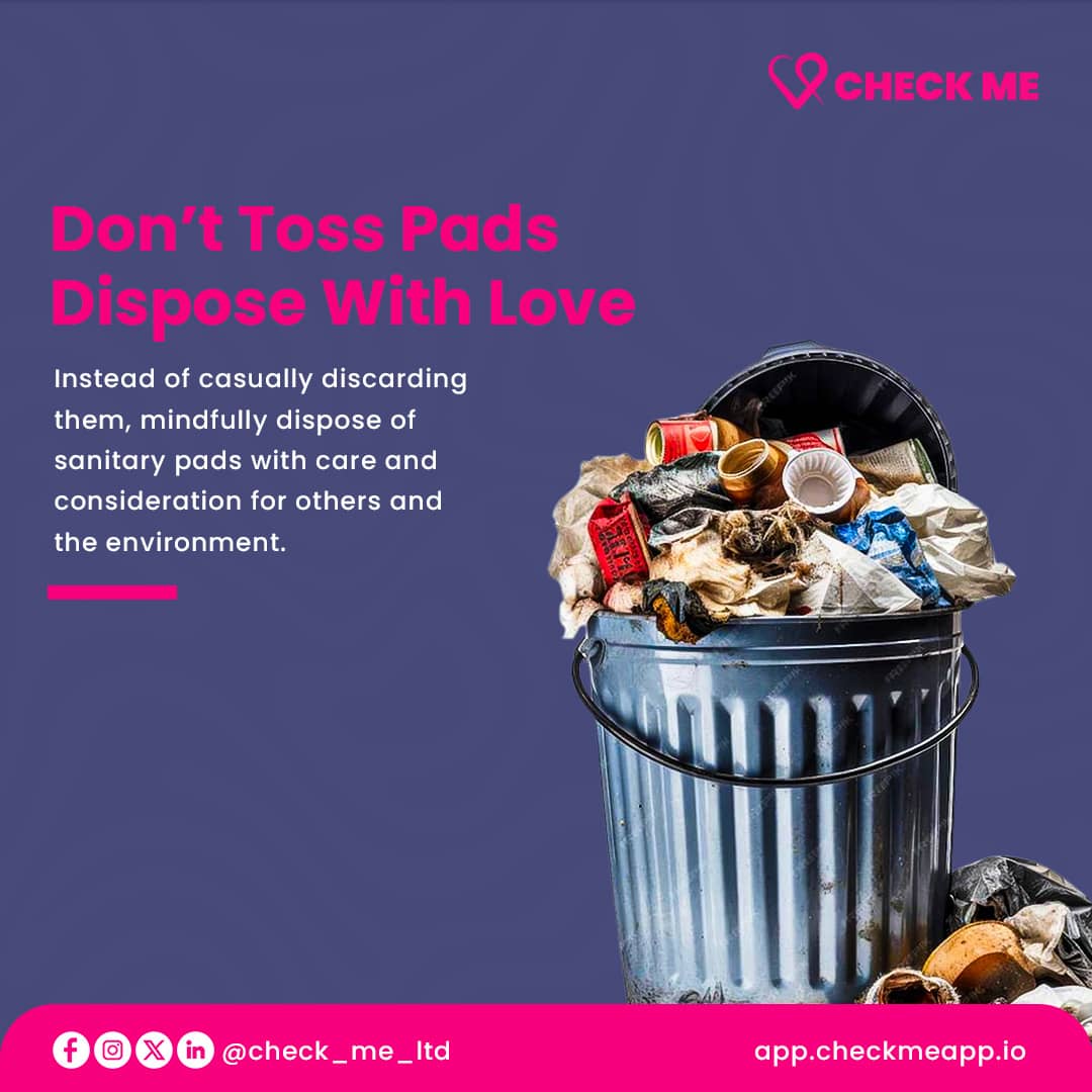 🏥𝘿𝙤𝙣’𝙩 𝙏𝙤𝙨𝙨 𝙋𝙖𝙙𝙨, 𝘿𝙞𝙨𝙥𝙤𝙨𝙚 𝙬𝙞𝙩𝙝 𝙇𝙤𝙫𝙚

🎗️Beyond health, careless disposal sends a damaging message - ɪᴛ ᴜɴᴅᴇʀᴍɪɴᴇꜱ ᴛʜᴇ ᴅɪɢɴɪᴛʏ ᴏꜰ ᴡᴏᴍᴀɴʜᴏᴏᴅ ᴀɴᴅ ᴘᴇʀᴘᴇᴛᴜᴀᴛᴇꜱ ꜱʜᴀᴍᴇ ᴀʀᴏᴜɴᴅ ᴍᴇɴꜱᴛʀᴜᴀᴛɪᴏɴ.

🎗️Disposing with love