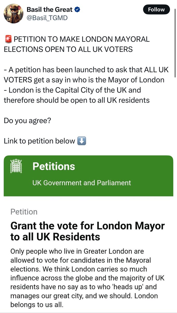 These people hate democracy.

They’re not happy with the way London voters voted.

So they want to subvert the election.

They don’t want Londoners choosing their representatives.

Hypocrites.

Meanwhile they’re fine that Reform ‘members’ (lol) don’t get to vote on Reform policy