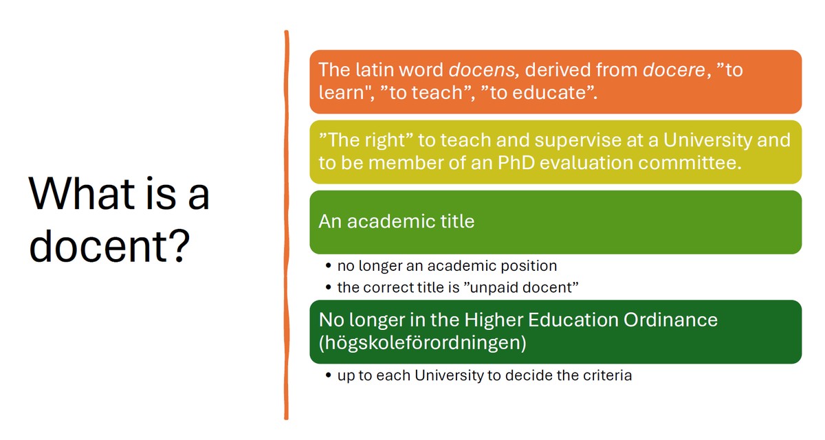 Being a docent is a important milestone and honor in academic career. It originates from docere meaning to learn, to teach, to educate. In this week <a href="/F_Faculty_SA/">Future Faculty Sahlgrenska Academy</a>  Connect Seminar, we invited Kristina Eriksson giving a great talk about "How and why to become docent".