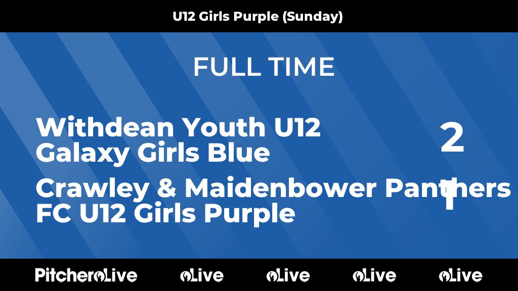 FULL TIME: Withdean Youth U12 Galaxy Girls Blue 2 - 1 Crawley &amp; Maidenbower Panthers FC U12 Girls Purple

Under 12 Girls Purple battled so hard but it wasn't to be on the day. Congratulations on making a cup final!

#COYP
cmpanthersfc.com/teams/281982/m…