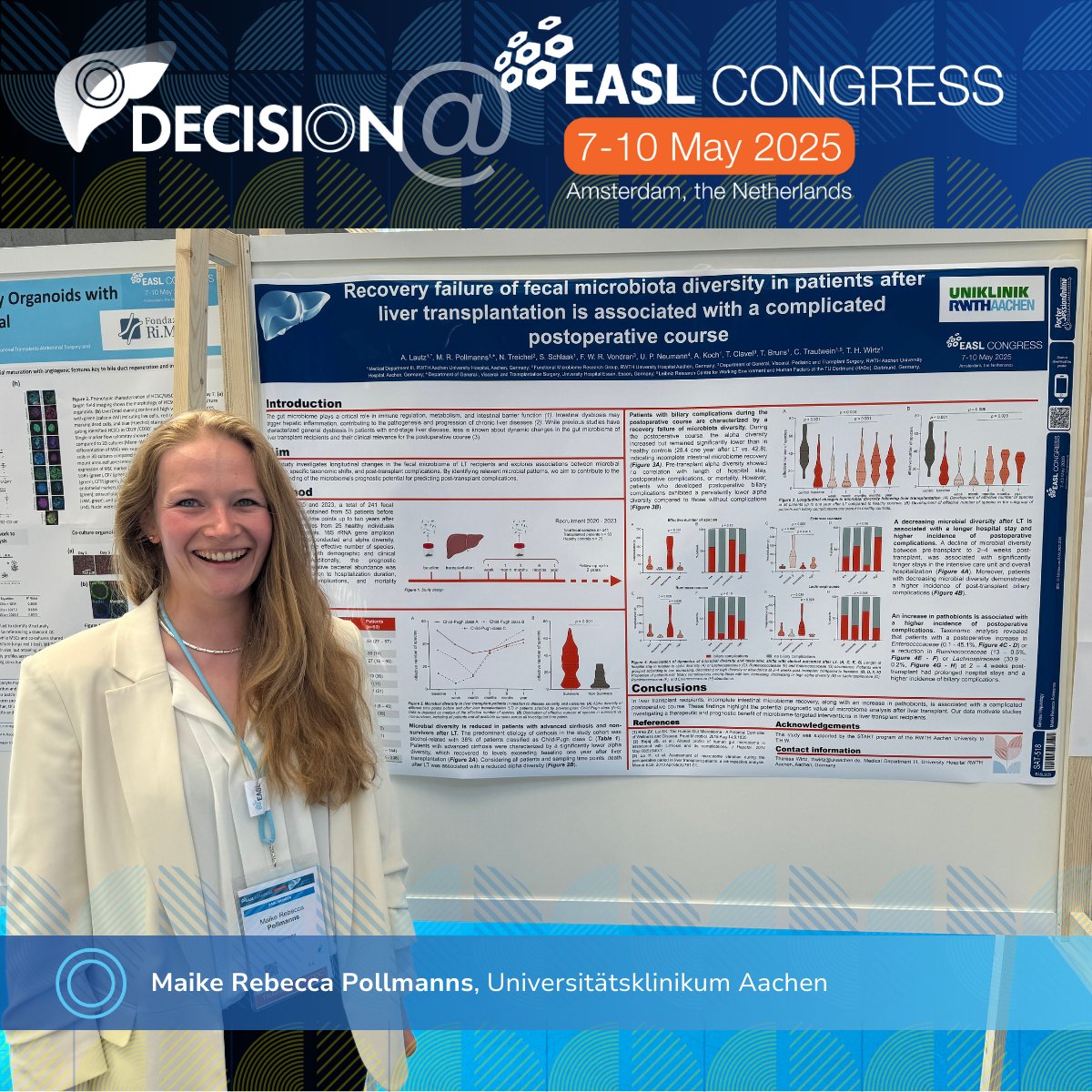 Decision4Liver (@decision4liver) on Twitter photo ๐ฆ The recovery failure of fecal microbiota diversity in patients after liver transplant is associated with a complicated postoperative course
#POSTER SAT-518 by Maike Rebecca Pollmanns from <a href="/UniklinikAachen/">Uniklinik RWTH AC</a> at #EASL2025
<a href="/tony_bruns/">Account not active</a>
<a href="/EASLnews/">EASLnews</a> ๐ฆ The recovery failure of fecal microbiota diversity in patients after liver transplant is associated with a complicated postoperative course
#POSTER SAT-518 by Maike Rebecca Pollmanns from <a href="/UniklinikAachen/">Uniklinik RWTH AC</a> at #EASL2025
<a href="/tony_bruns/">Account not active</a>
<a href="/EASLnews/">EASLnews</a>