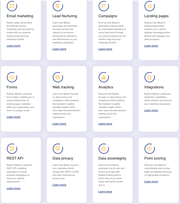 Mautic : LA solution d'automatisation marketing Open Source.

"Mautic is the world’s largest open source marketing automation project."

👉 Le projet : github.com/mautic/mautic
👉 En savoir plus : mautic.org