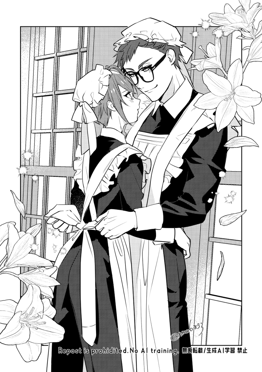 トレリド♣️🌹(修正再掲)
メイドの日。
🌹と♣️どっちもメイド服着てます。ヤッタネ 
