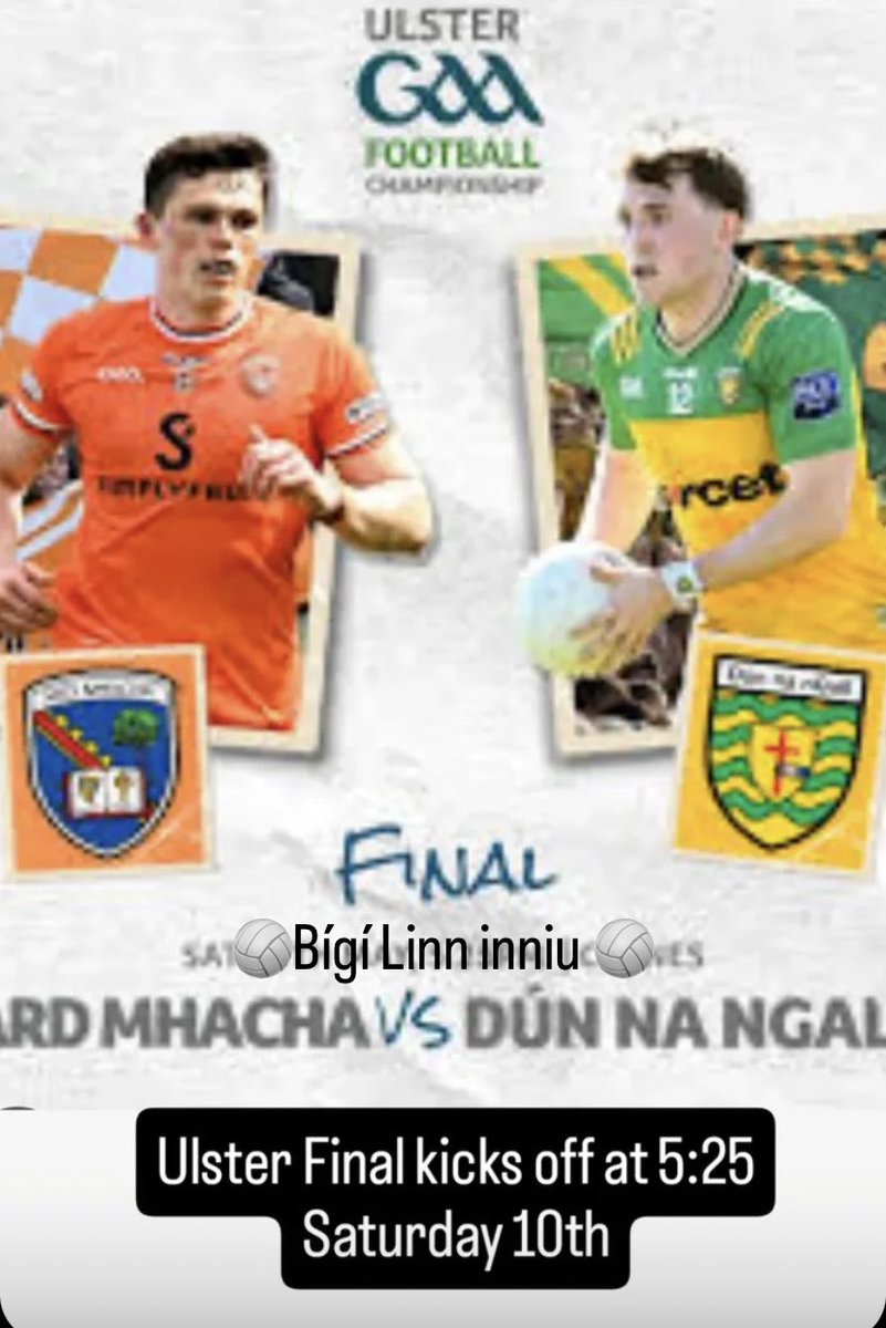 McCague’s Bar (@mccaguesbar) on Twitter photo Bígí linn inniu. We’ll have live coverage of the #UlsterFinal from 4.30pm today. <a href="/Armagh_GAA/">Armagh_GAA</a> <a href="/officialdonegal/">CLG Dhún na nGall</a> Bígí linn inniu. We’ll have live coverage of the #UlsterFinal from 4.30pm today. <a href="/Armagh_GAA/">Armagh_GAA</a> <a href="/officialdonegal/">CLG Dhún na nGall</a>
