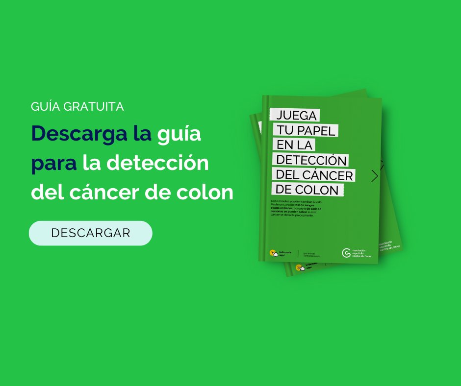 ¿Sabes cómo se detecta precozmente un cáncer de colon?
En esta guía gratuita, encontrarás toda la información que necesitas
¡Descárgatela! contraelcancer.es/es/ebooks/dete…