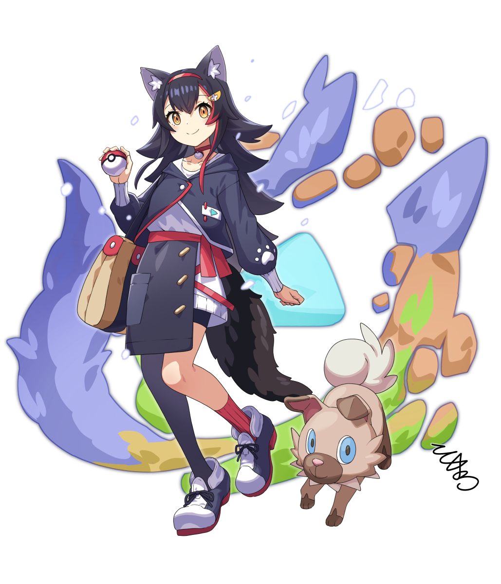 大神ミオ 「ミオしゃ×イワンコ※ファンアートです。#みおーん絵 」|とくまろのイラスト
