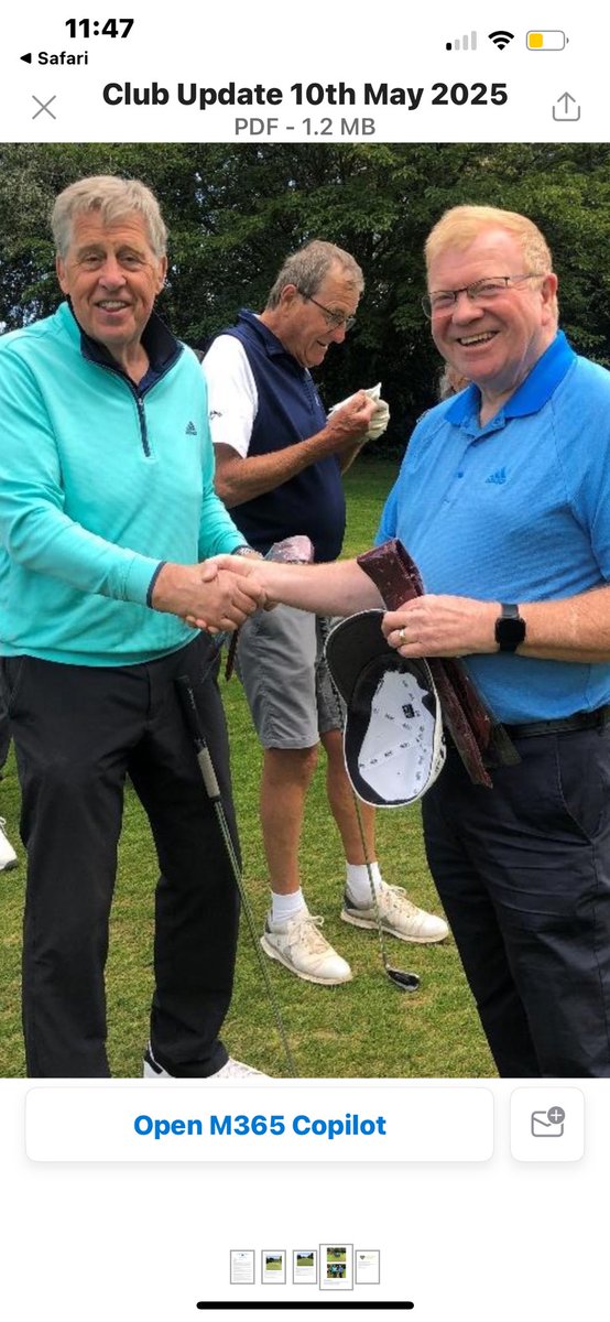 J P Scott. Without doubt THE best Captain I ever played under and now The New Captain of Whitchurch (Cardiff) Golf Club