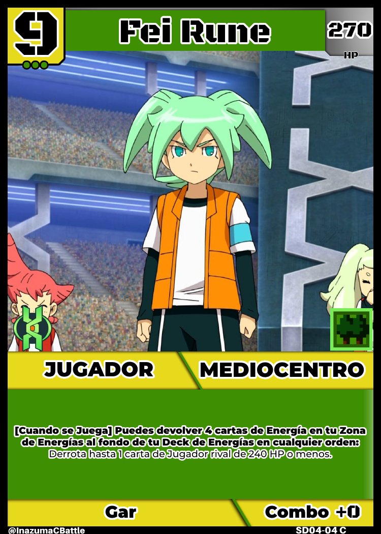 InazumaCBattle's tweet photo. Segunda Ronda de Spoilers del Día. Hoy vamos a tope.

🟠SD01-17 Mano Celestial
🔴SD02-05 Basile Hardy
🟢SD04-04 Fei Rune
🟢🟡SD04-16 Pentagrama

#InazumaEleven #InazumaCardBattle https://t.co/tkxMuuiyx6