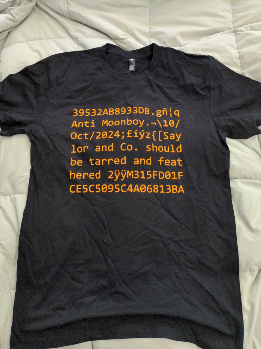 xenumonero's tweet photo. Anti Moonboy merch is live! Two exclusive shirts are now available at XMR Bazaar. But that's not all, to celebrate the upcoming release of my audio/text manifesto Darknet Market Maximalism (dropping on 5/24) we are having a giveaway contest!!! Please Retweet and Like for a chance to win. Two lucky winners will receive a free shirt!

Camel shirt: https://t.co/Q9HgX8u7YZ

The iconic symbol of The Silk Road has been re-imagined with a black backdrop, a sharp orange hue, and innocent Monero-chan. This is a must have for any darknet market maximalist.

Genesis block shirt: https://t.co/OqvPppNXIc

If Anti Moonboy were to have a genesis block, it would probably look something like this. Mirroring the aesthetic of the Darknet Market Maximalism artwork, it features orange font over a black tee. This satire will perplex many but your fellow anti moonboys will have a laugh.

I have 50 Camel shirts and 25 Genesis Block shirts. First come, first serve. If you happen to win the contest, and you already ordered a shirt, I will reimburse you of your funds that were paid.

As mentioned earlier, to enter you must like and retweet. However, for those who want a greater chance of winning, or those who do not have a Twitter account, you can donate to the monero address in my twitter bio. Every 0.01XMR will count as as additional ballot with your name on it. A max of 5 ballots can be added this way. DM or comment below the tx id so I can register.

Good luck! The contest will end 5/17.