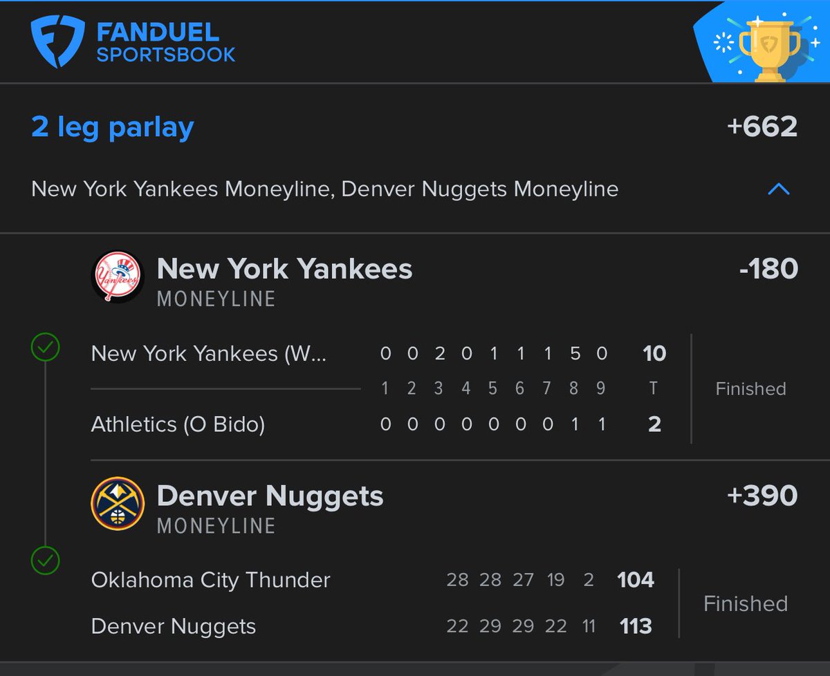 Hushpicks_'s tweet photo. Good win 💰💰
#mlb #nba #NBAPlayoffs #yankees #Nuggets https://t.co/M9zJl9tMKy