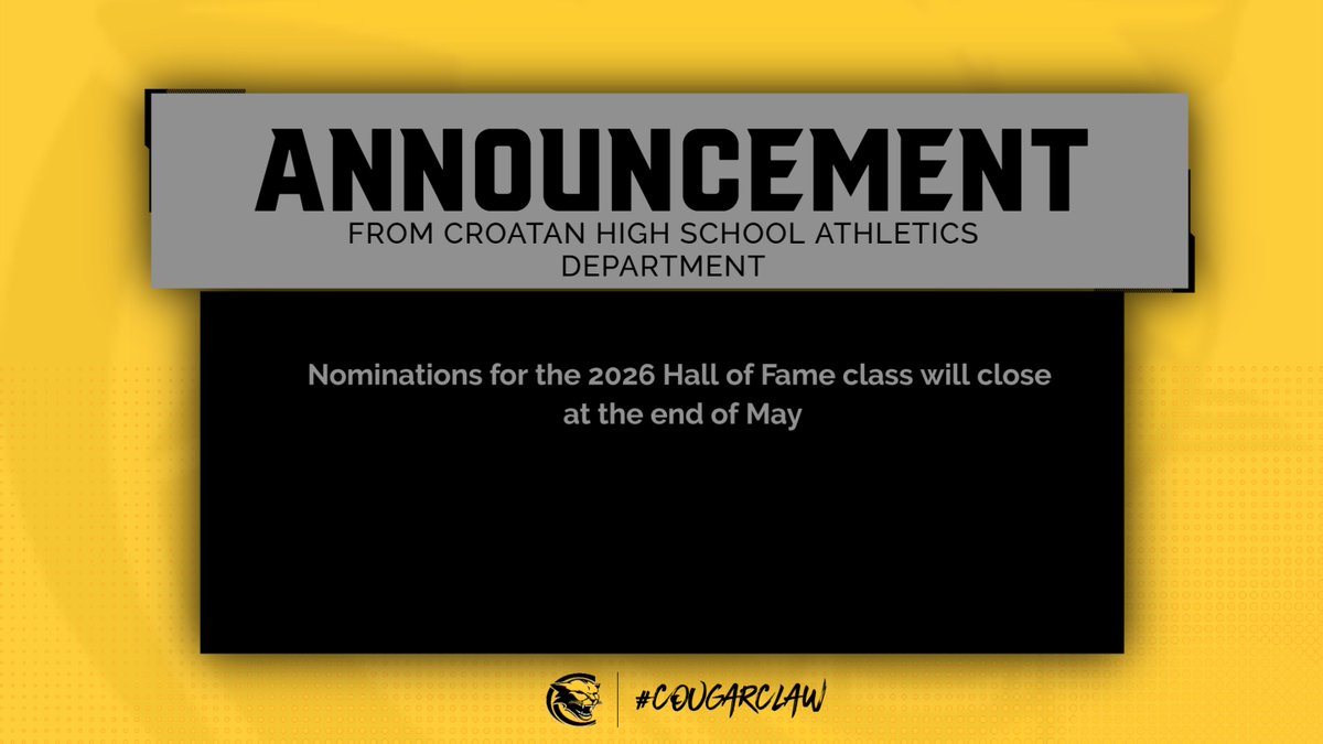 2026 Croatan Hall of fame
nominations