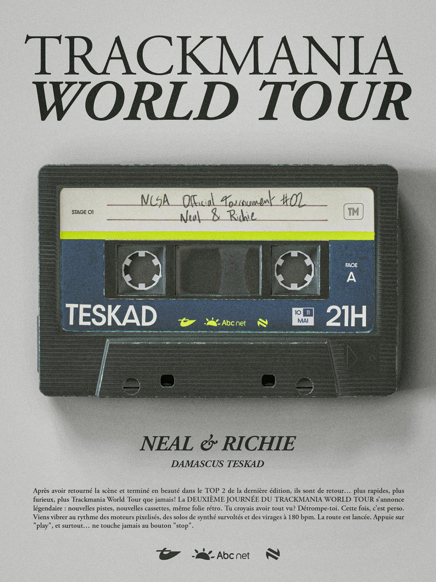 🌎 TM World Tour - NCSA Official Tournament #2

Votre duo préféré est enfin de retour et il compte bien briser la malédiction subie au premier Official Tournament !

Et ça commence dès ce soir, à partir de 21h ! #Teskad ⚡️