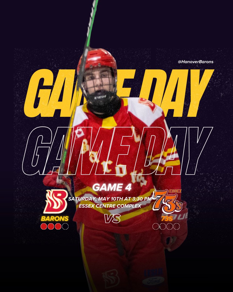 HanoverBarons's tweet photo. GAME. FOUR. 😤👊
🏟️ Essex Centre Complex
🕞 3:30 PM
📸 BK Photography
📝 Best of 7 | 3-0 Barons |
(Pricing)
🎟️ Adults $15
🎟️ Students $15
🎟️ Seniors $15
🎟️ 9 & Under $5
#GoBaronsGo | #LevelUp https://t.co/H4Z4QtxlTI