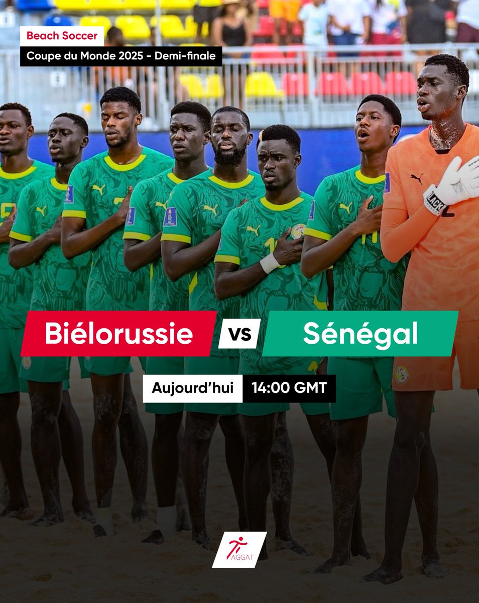 taggatsn's tweet image. Le Sénégal affronte la Biélorussie en demi-finale de la Coupe du Monde de Beach Soccer.
Un rendez-vous avec l'histoire pour décrocher une place en finale pour la première fois !

#TeamSénégal #BeachSoccer #Taggat