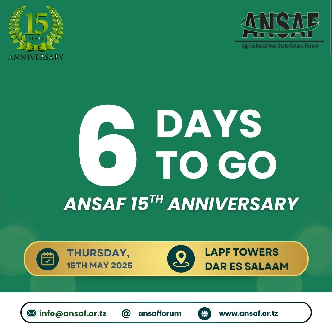 shambamedia's tweet photo. 🗓 Siku 6 kuelekea miaka 15 ya kupaza sauti za wakulima na wafugaji iliyofanywa na @ANSAFForum.
---
Tunajivunia ushirikiano mkubwa wa wadau wa sekta binafsi, serikali, wadau wa maendeleo na kubwa zaidi vyama vya wakulima na wafugaji katika hatua hii kubwa tuliopiga. #ANSAF https://t.co/gAGnkwWy3h