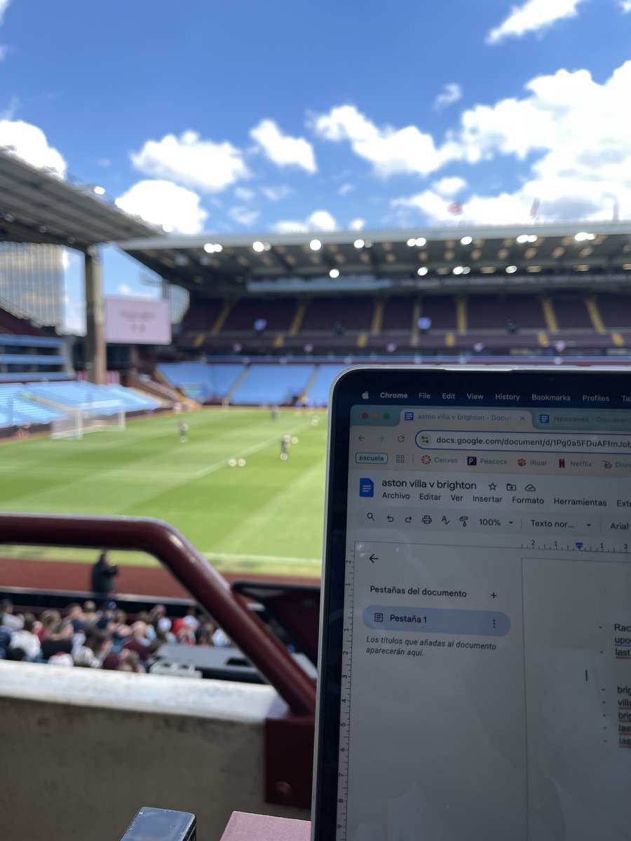 Ana Paula (@anapauglz_) on Twitter photo Super excited to be at Villa Park today for <a href="/AVWFCOfficial/">Aston Villa Women</a> last game of the season! ⚽️🙌🏼
Thank you <a href="/BASportsJourno/">Sports Journalism</a> !! Super excited to be at Villa Park today for <a href="/AVWFCOfficial/">Aston Villa Women</a> last game of the season! ⚽️🙌🏼
Thank you <a href="/BASportsJourno/">Sports Journalism</a> !!