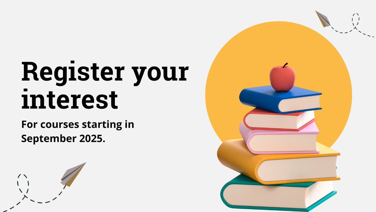 👀 ✍️  Interested in a course with us that starts in September? Register your interest today to get the latest updates about when you can enrol.  

⏰ The form only takes a few minutes to complete.  

Register today 👉 rebrand.ly/register-your-…