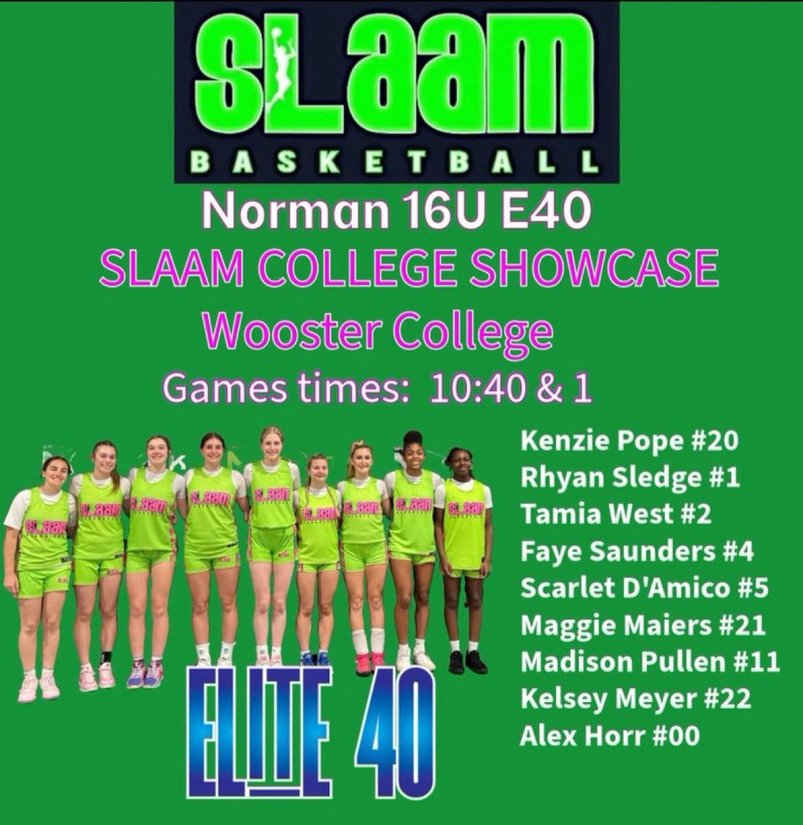 kelsey_meyer22's tweet photo. Come watch us this weekend!! 🩷💚🏀🏀
@SLAAM27Norman 
@SLAAMBASKETBALL https://t.co/FBZTJAKWTN