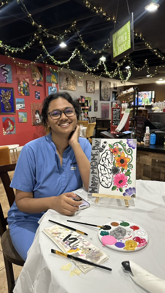 manasvi0500's tweet photo. Painted my heart out 🙂❤️
Dear Mom, you completely occupy the dominant side of my brain…🧠 
Happy Mother’s Day! 😇
#MothersDay2025 #Gratitude #love #brain #neurology #cafe #WeekendVibes https://t.co/qY89VfQOF4