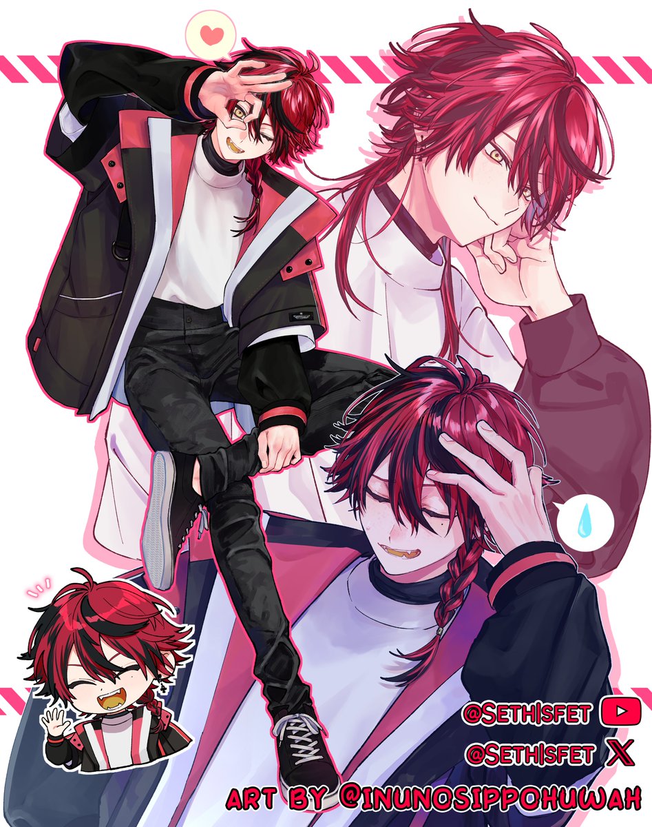 🔺「Self-Introduction」🔺

Heyo, I'm Seth! I like RPGs, DnD, anime &amp; manga, mythology, exTREMELy spicy food, acid jazz, and playing (vERY) hard games!

Come hang out!
🔺youtube.com/@SethIsfet
🔺twitch.tv/sethisfet

#ENVtuber|#Vtuber|#VtubersUprising