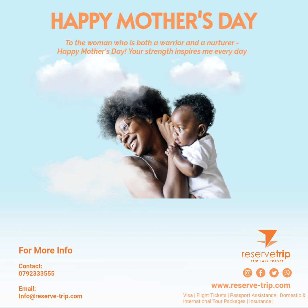Happy Mother's Day to all the incredible mothers out there! ❤️ Your strength, love, and nurturing spirit make the world a better place.
#reservetrip #easytravel #nairobi #kenya #travel #tourism