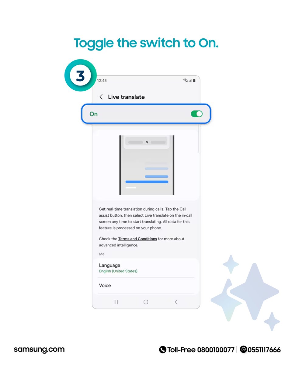 Samsung_Ghana's tweet photo. HOW TO LIVE TRANSLATE
Before you can use Live translate, you must first enable the feature in your device's Settings. The following instructions will assist you in completing the process.
#SamsungCustomerService #SamsungGH https://t.co/hp0qPVXFC8