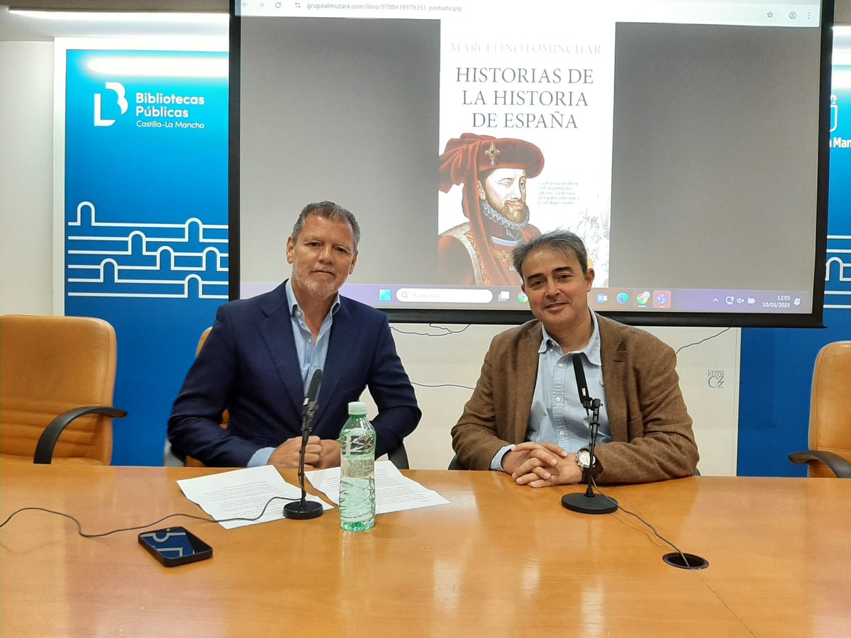 #AhoraEnBiblioclm presentación del libro "Historia de la historia de España", de Marcelino Lominchar, con su guiño a la historia.