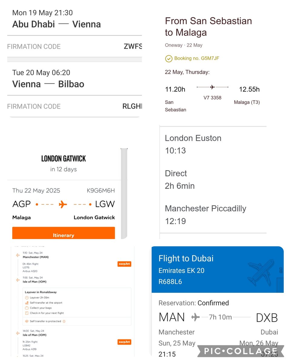 MattP260599's tweet photo. @dipsMUFC May 19 - Dubai to Bilbao via Vienna

May 22 - Bilbao to Gatwick via San Sebastian &amp; Malaga

May 23 - Train to Manchester for supporters club dinner

May 24 - Fly Manchester to Gatwick via Isle of Man, cheaper than train

May 25 - Branch bus to Villa game fly Manchester to Dubai https://t.co/iNmOlS0MEA