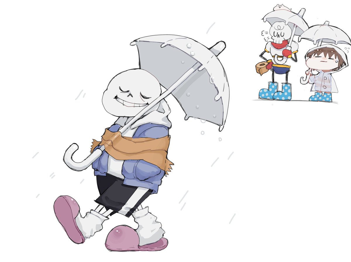 傘を持たせたいパピルスvs何も持ちたくないサンズ