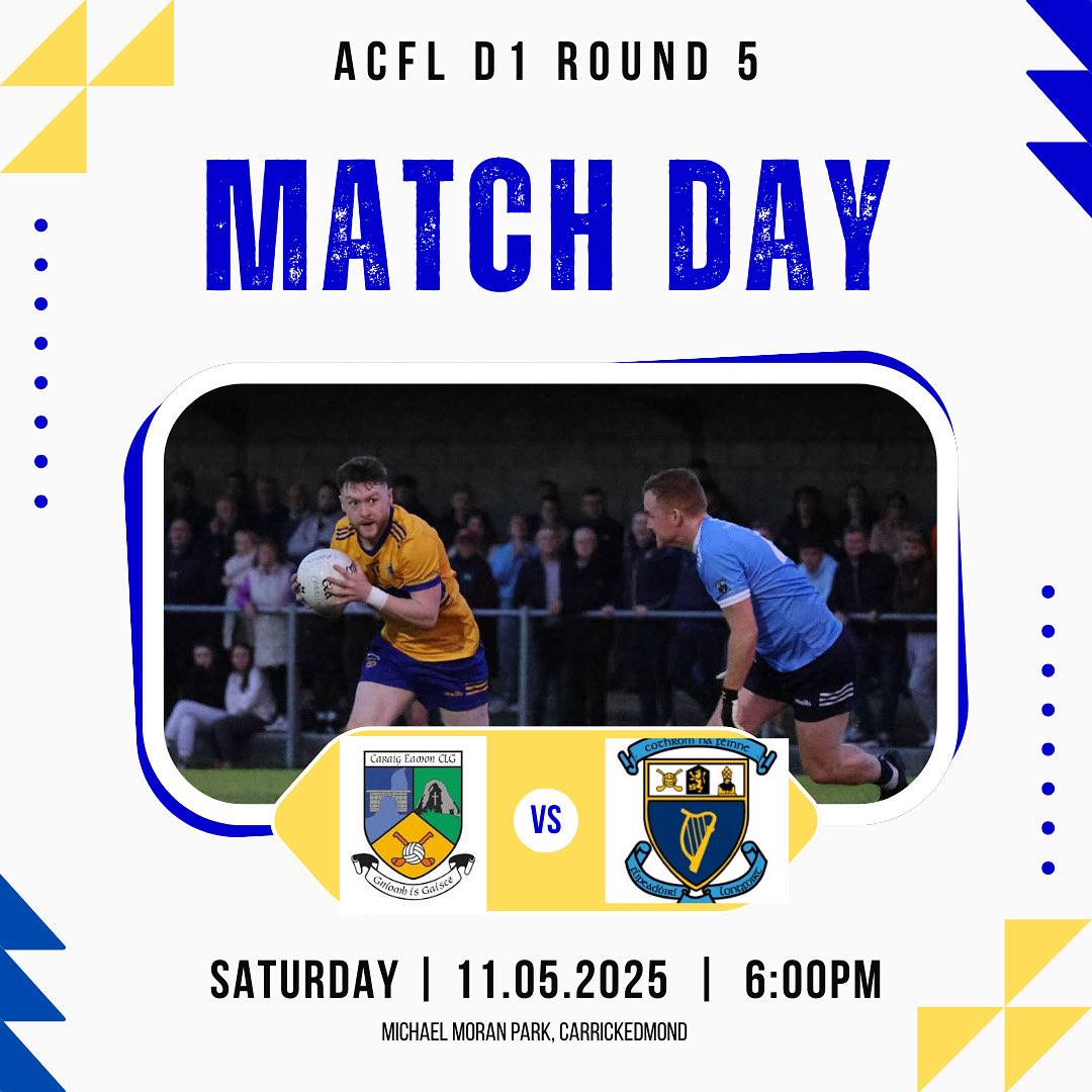Carrickedmond GAA (@carrickedmond1) on Twitter photo ๐จGAME DAYโผ๏ธ
We are back in All County Football League action at home against Longford Slashers <a href="/6/">Adriรกn Lamo</a> this evening ๐๐บ๐ฆ Best of luck to the team and management ๐ The sun is going to be shining in Moran Park so get out and support the lads in this crucial clash ๐๐ ๐จGAME DAYโผ๏ธ
We are back in All County Football League action at home against Longford Slashers <a href="/6/">Adriรกn Lamo</a> this evening ๐๐บ๐ฆ Best of luck to the team and management ๐ The sun is going to be shining in Moran Park so get out and support the lads in this crucial clash ๐๐
