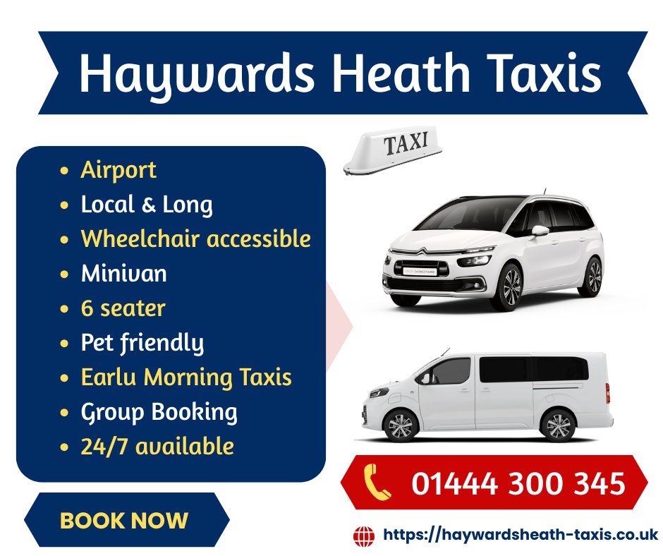 HeathTaxis's tweet photo. Haywards heath taxis is the leading #taxi service provider in #haywardsheath and surroundings.  Call  : 01444 300345  Online  : https://t.co/Rm771MbqVi  Find: https://t.co/z2yIAYnGrB……… #taxi #taxinearme #haywardsheathtaxis https://t.co/6pyu1UtCAn