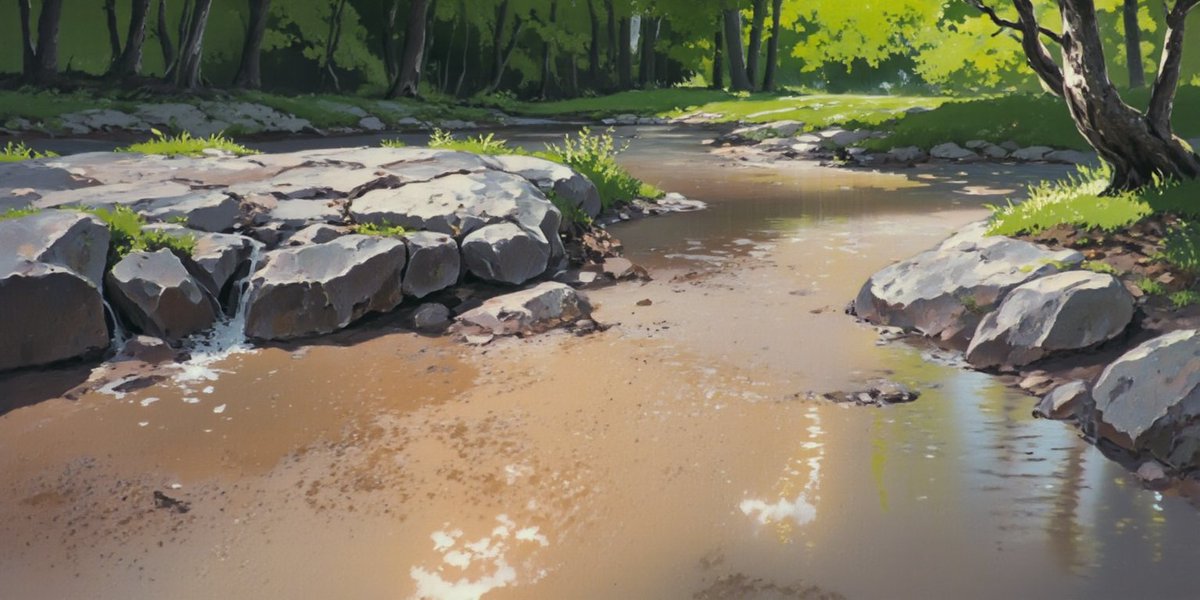 WasabiVaio's tweet image. #FramePackLoop でアニメ背景を動かそう

#FLUX で作った絵を
あかぽろ@日曜技術（　x.com/redpolo999　）さんが公開したFramePackLoopを使ってループアニメーション

[ river, a clear stream in the mountains, a stream, a small waterfall, reflections on the surface of the water,]