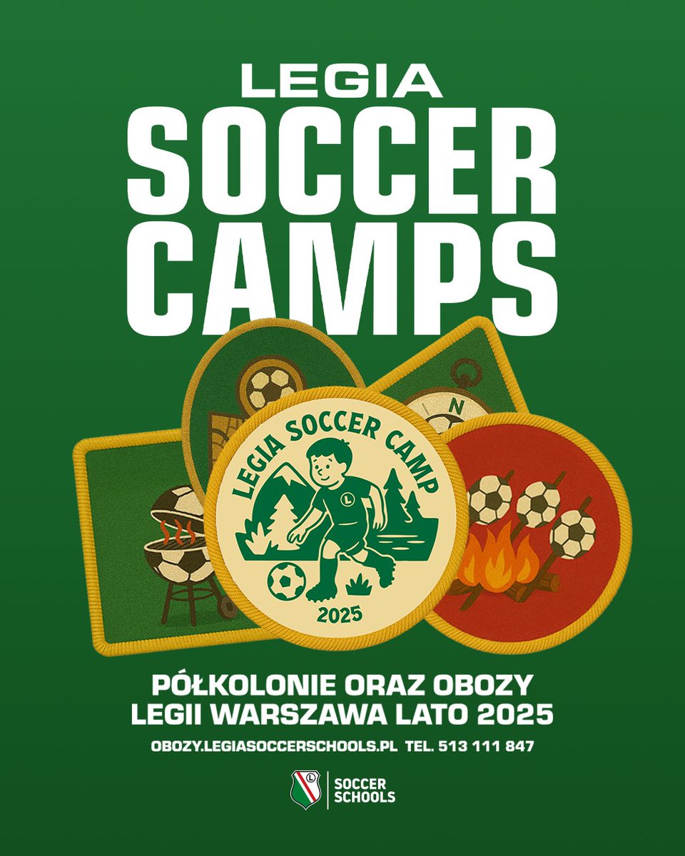 Legia Warszawa (@legiawarszawa) on Twitter photo Piłkarskie wakacje z <a href="/LegiaSoccer/">Legia Soccer Schools ⚽️</a> ⚽️
Zapraszamy na obozy i półkolonie dla dzieci i młodzieży z treningami prowadzonymi przez trenerów Legii.
Zajęcia odbędą się m.in. na stadionie przy Łazienkowskiej, w Ustroniu, Mikołajkach i Sulisławiu. W ofercie także Piłkarskie wakacje z <a href="/LegiaSoccer/">Legia Soccer Schools ⚽️</a> ⚽️
Zapraszamy na obozy i półkolonie dla dzieci i młodzieży z treningami prowadzonymi przez trenerów Legii.
Zajęcia odbędą się m.in. na stadionie przy Łazienkowskiej, w Ustroniu, Mikołajkach i Sulisławiu. W ofercie także