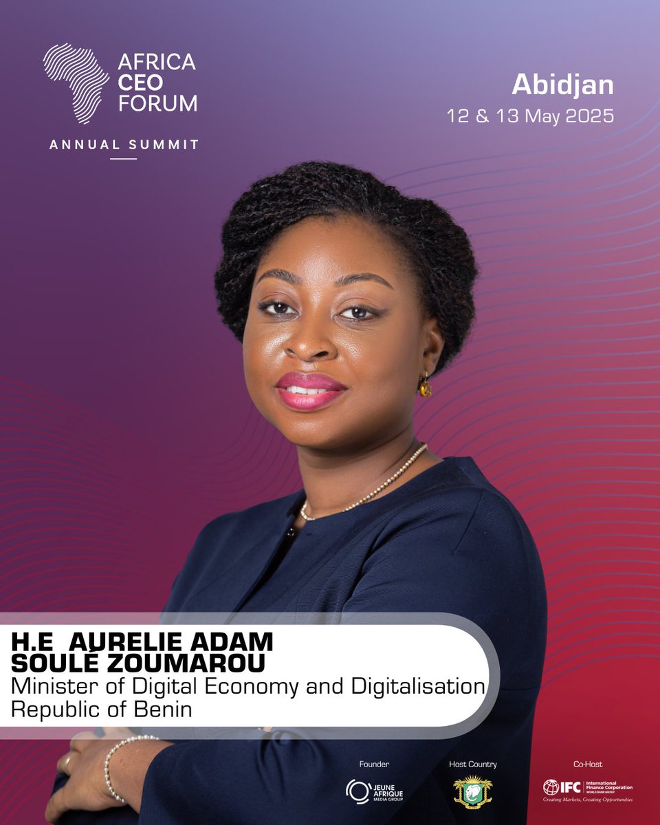 gouvbenin's tweet photo. #Wasexo | #BeninDiplomatie | #BeninNumerique | #AfricaCEOForum |

🟢 Africa CEO Forum à Abidjan : @AurelieASZ pour porter la vision du Bénin en matière de transformation digitale et d’innovation technologique

🌐 Plus de détails sur ce lien => https://t.co/UokiDBjYne https://t.co/PAnyPuWDUv