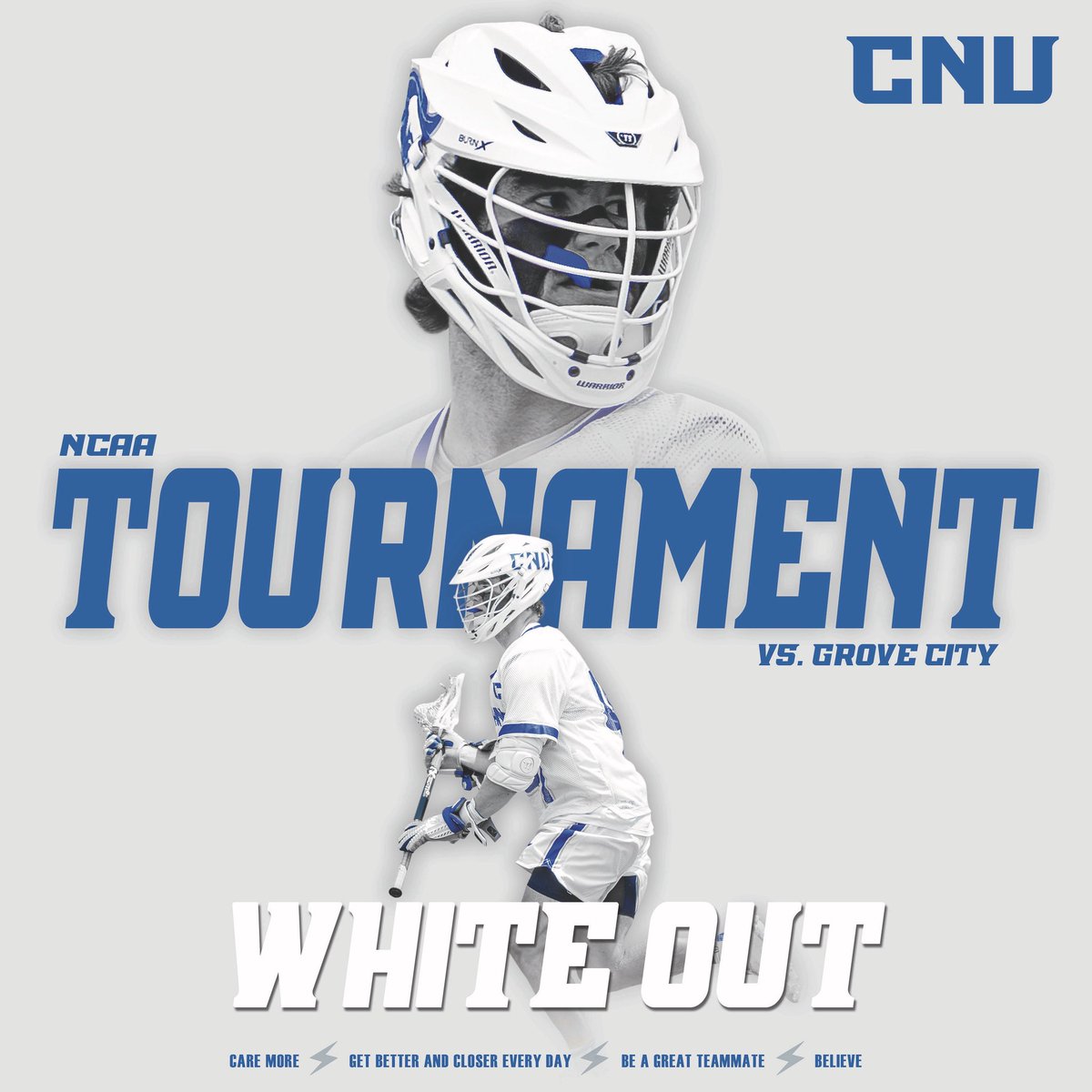 ⚡️ G A M E D A Y ! | NCAA 2nd Round. White Out! 

🥍 vs. @grovecity_mlax 
📆 Saturday, May 10th
⏰ 12pm EST
🌤️ 68°
📍 Jennings Family Stadium
📺 ncaa.com/champs-pass/

#NOW #gocaptains