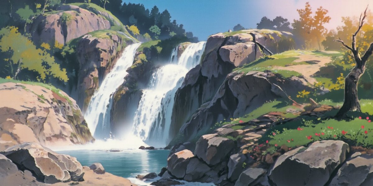 WasabiVaio's tweet image. #FramePackLoop と #FramePackVideo2LoopVideo でアニメ背景を動かそう

#imageFX で作った絵をFramePackLoopを使ってループアニメーション(2秒）

出来たループ映像を更にFramePackVideo2LoopVideoを使って補完

水流美しい