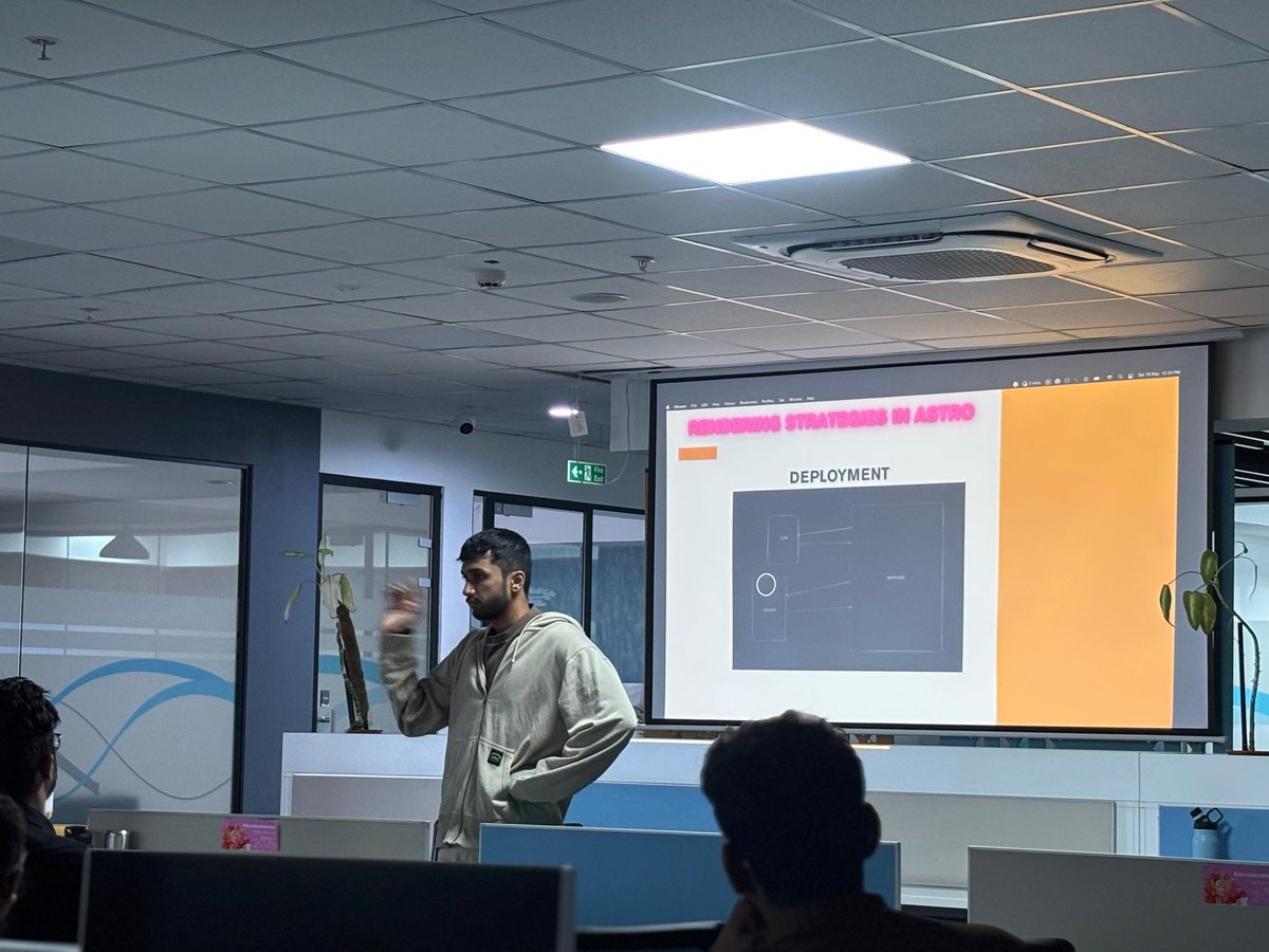 VivekLokhande99's tweet image. I gave a talk today at @ReactPune, 
Topic:
Primer to @astrodotbuild and how to leverage various rendering strategies with it.

Super fun day
