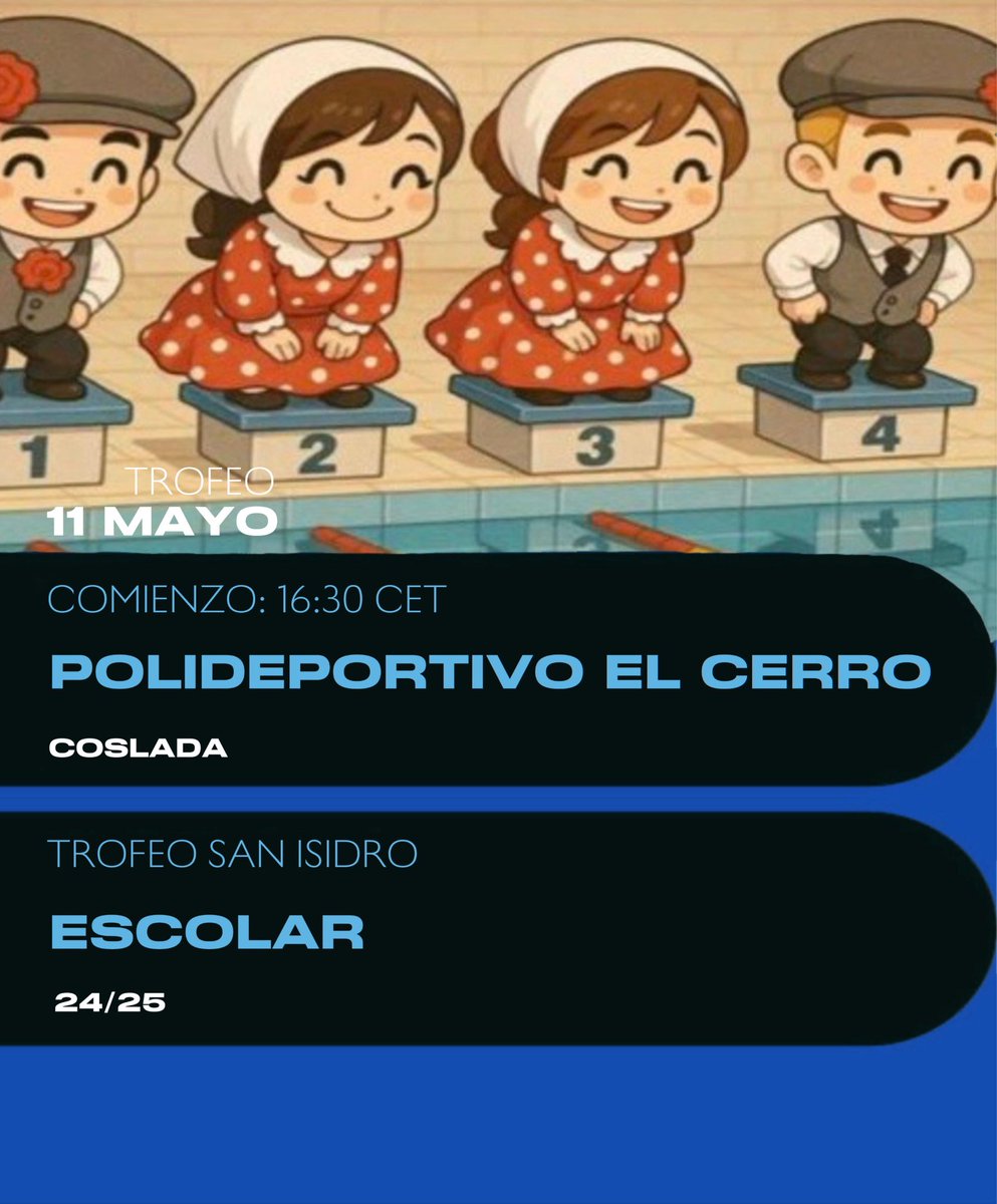 ✔️ TROFEO SAN ISIDRO ESCOLAR 24-25

🗓️ 11 de de mayo

🕗CALENTAMIENTO 16:00h
🕞COMIENZO 16:30h

#GoLega 💙